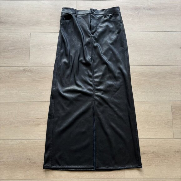 Alice + Olivia's Vegan Leather Rye Maxi Slit Front Skirt - Picture 1 of 4
